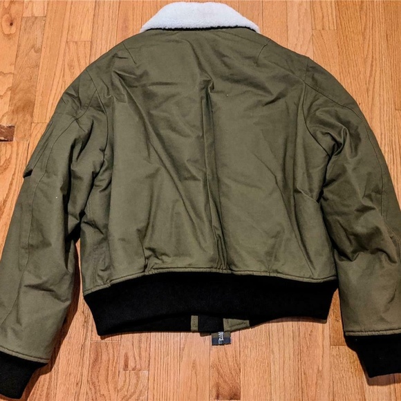 Mens HELMUT LANG Shearling Collar Bomber Jacket - Picture 2 of 3